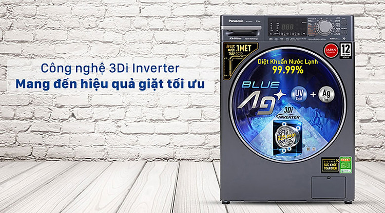 Máy giặt sấy Panasonic Inverter 10 kg NA-V10FC1LVT lồng ngang - Động cơ 3Di Inverter độc quyền