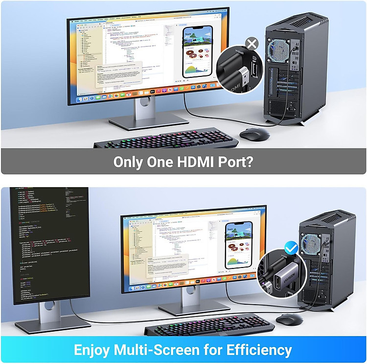 Cáp chuyển Displayport sang HDMI hỗ trợ 4K Ugreen 55935 DP130