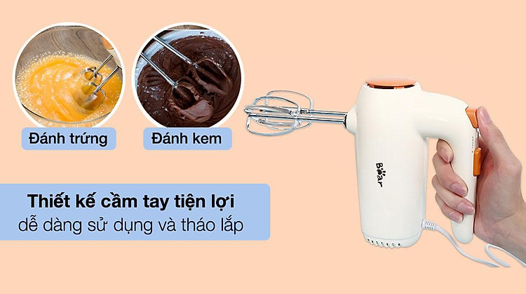 Máy đánh trứng cầm tay Bear DDQ-B01K1 - Thiết kế cầm tay