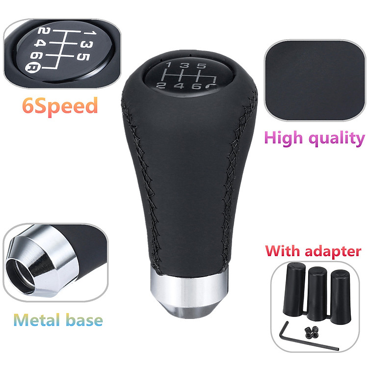 High Quality Real Leather Car Gear Shift Knob Shifter Lever Universal Manual 
