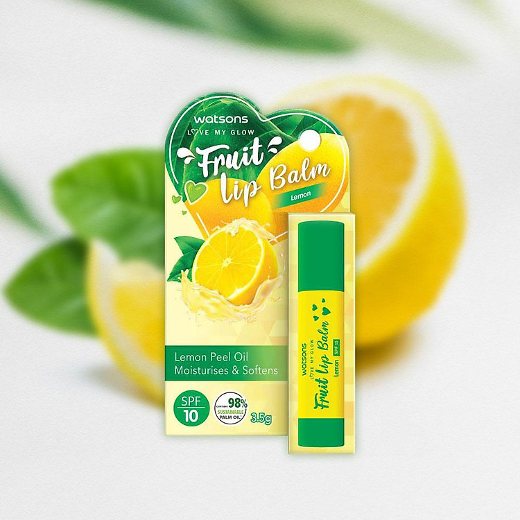 Watsons Fruity Lip Balm Lemon SPF10 3.5g