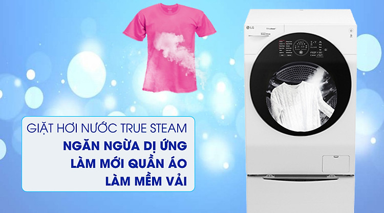 Giặt hơi nước True steam - Máy giặt sấy LG TWINWash Inverter 10.5 kg FG1405H3W1 & TG2402NTWW