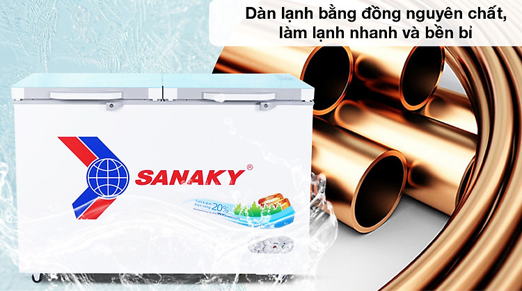 Dàn lạnh đồng - Tủ đông Sanaky Inverter 270 lít TD.VH3699A2KD
