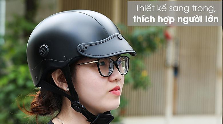 Mũ bảo hiểm nửa đầu size L Nón Sơn NS00807A đen - Kiểu nửa đầu đơn giản Mũ bảo hiểm nửa đầu size L Nón Sơn NS00807A đen - Kiểu nửa đầu đơn giản
