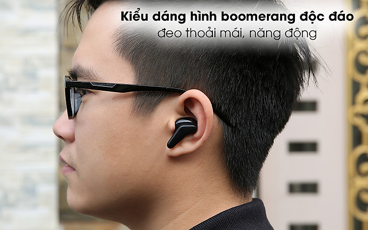 Tai nghe Bluetooth True Wireless Rapoo I100 Đen - Thiết kế nhỏ gọn, đậm chất thể thao