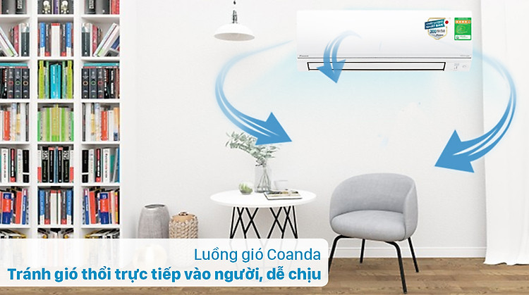 Máy lạnh 2 chiều Daikin Inverter 1.5 HP FTHF35VAVMV - Luồng gió Coanda