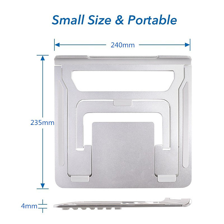 Dock tản nhiệt tích hợp giá đỡ bằng kim loại gập gọn nhiều nấc dùng cho Laptop, Macbook Promax CR04 (Bạc)