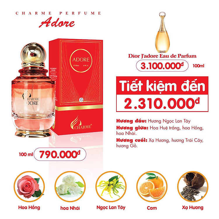 Nước Hoa Charme Adore 100ml Nữ Chính Hãng