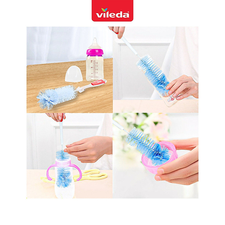 Dụng cụ cọ rửa bình sữa, chai, lọ, cốc Vileda TSU156198 hàng Đức