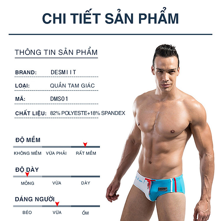 Quần bơi nam tam giác Desmiit DMS01