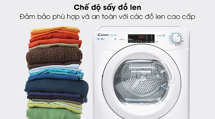 Máy sấy Candy CSO C10TE-S có chế độ sấy giành riêng cho quần áo len
