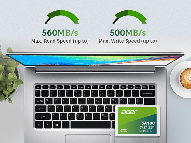 Acer SA100 SSD 560/500 MB/s Max read/write speeds