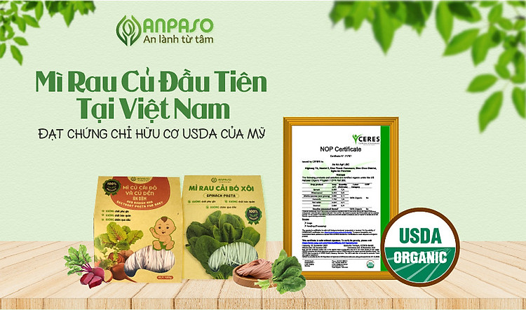 mì rau cải bó xôi organic anpaso 120g 1