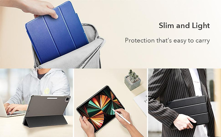 Bao Da Dành Cho iPad Pro 11 inch 2021/2022 và iPad Pro 12.9 inch 2021/2022 ESR Ascend Trifold Hard Case - Hàng Nhập Khẩu