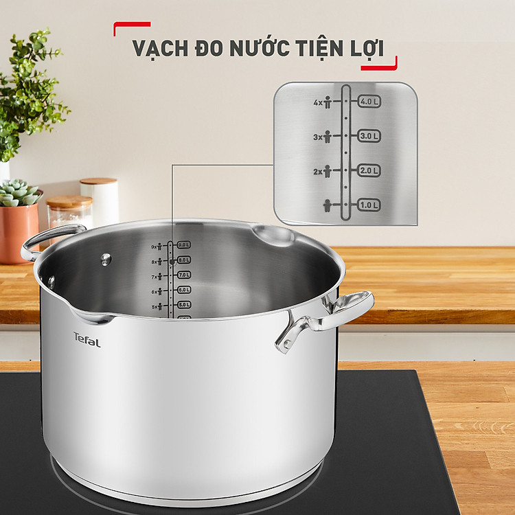 Nồi inox 304 cao cấp Tefal Duetto Plus 22cm cao 16cm dung tích 6.1L bảo hành 24 tháng - 699,000 | Sanhangre