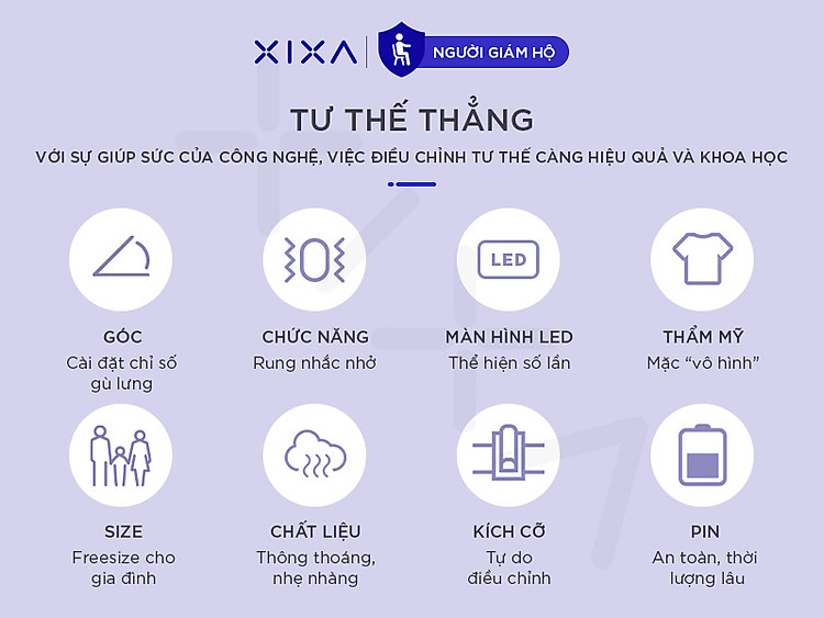 [HÀNG CHÍNH HÃNG] Đai Đeo Chống Gù Lưng XIXA Giải Pháp Chống Gù Hiệu Quả Tạo Tư Thế Ngồi Chuẩn, Dùng Cho Lưng Gù Cong Vẹo Cột Sống, Thoải Mái Khi Đeo, Có Động Cơ Gắn Liền Rung Khi Ngồi Sai Tư Thế 6