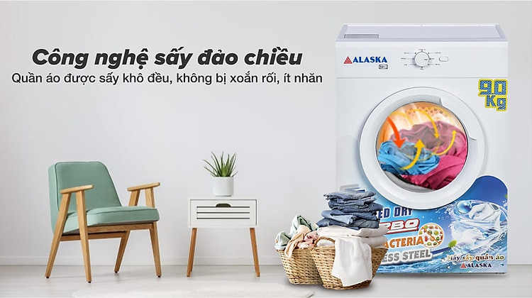 Máy sấy thông hơi Alaska 9 kg S90 - Công nghệ sấy đảo chiều