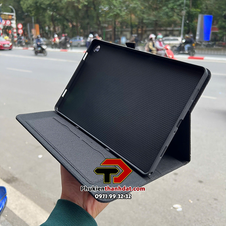 Bao da vải chống sốc cho Samsung Galaxy Tab A9+ Plus có ngăn đựng thẻ - hàng chính hãng