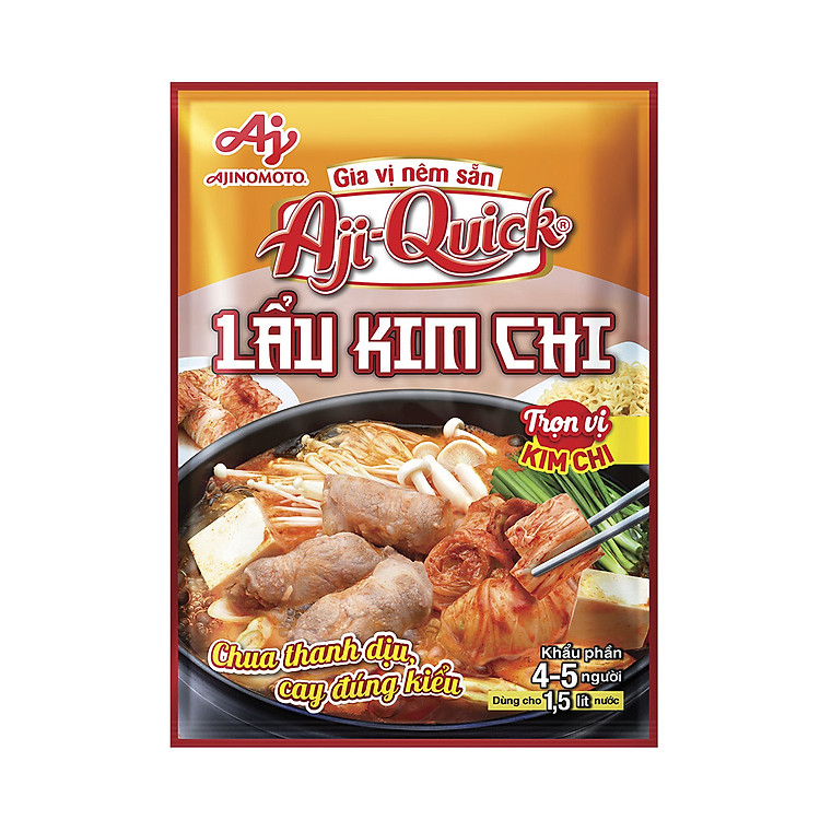 combo 6 gói gia vị nêm sẵn aji-quick lẩu kim chi 44g gói 2