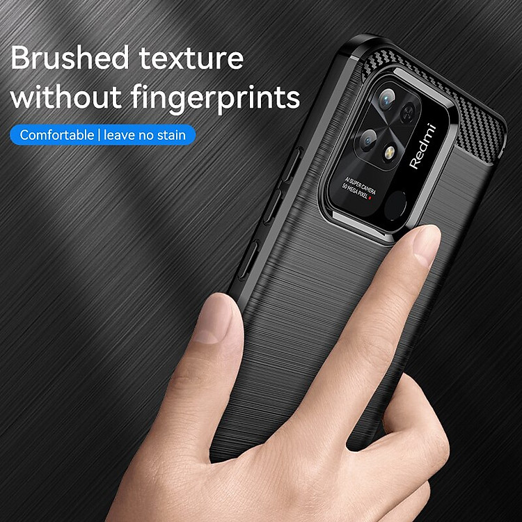 Ốp lưng chống sốc vân kim loại cho Xiaomi Redmi 10C hiệu Likgus