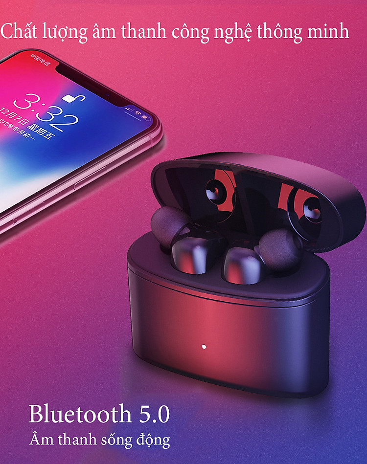 Tai nghe bluetooth TWS T6 nhét tai âm thanh 5.0