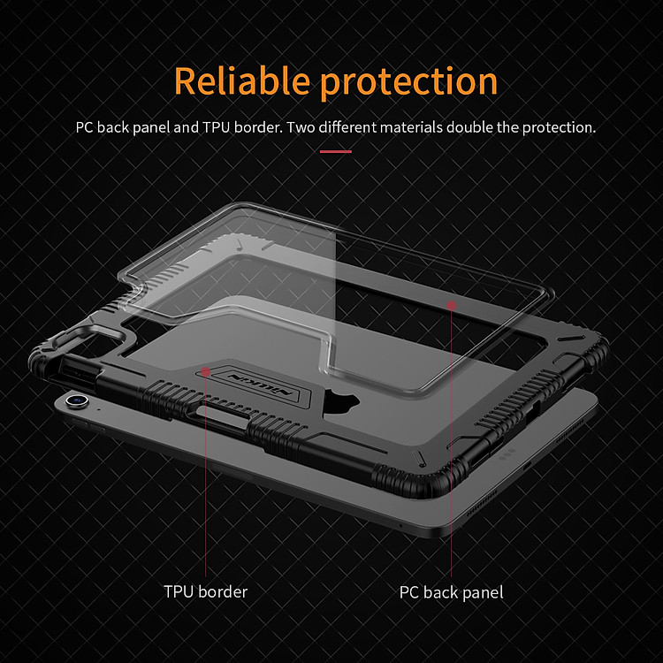Bao da Nillkin Bumper Leather Case cho iPad Air 4 2020 10.9 Inch / iPad Pro 11 inch 2020 & 2018 (Có khe cắm bút Apple Pencil) - Hàng Nhập Khẩu