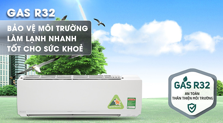 Gas R32 - Máy lạnh Daikin Inverter 1.5 HP ATKC35UAVMV