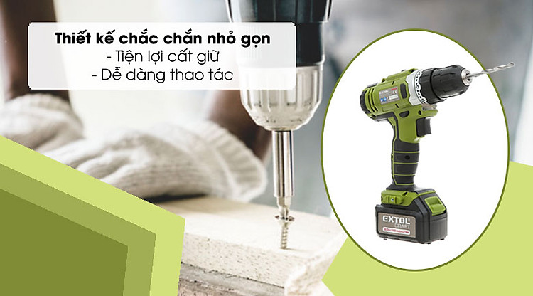Máy khoan pin Extol 402440 - thiết kế