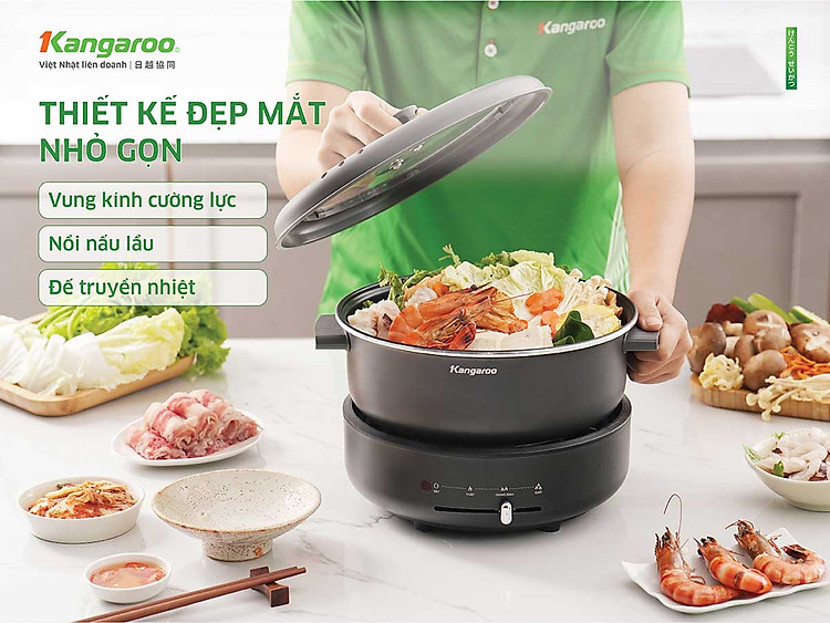 Nồi lẩu điện Kangaroo KG40EH1 Nồi lẩu điện Kangaroo KG40EH1
