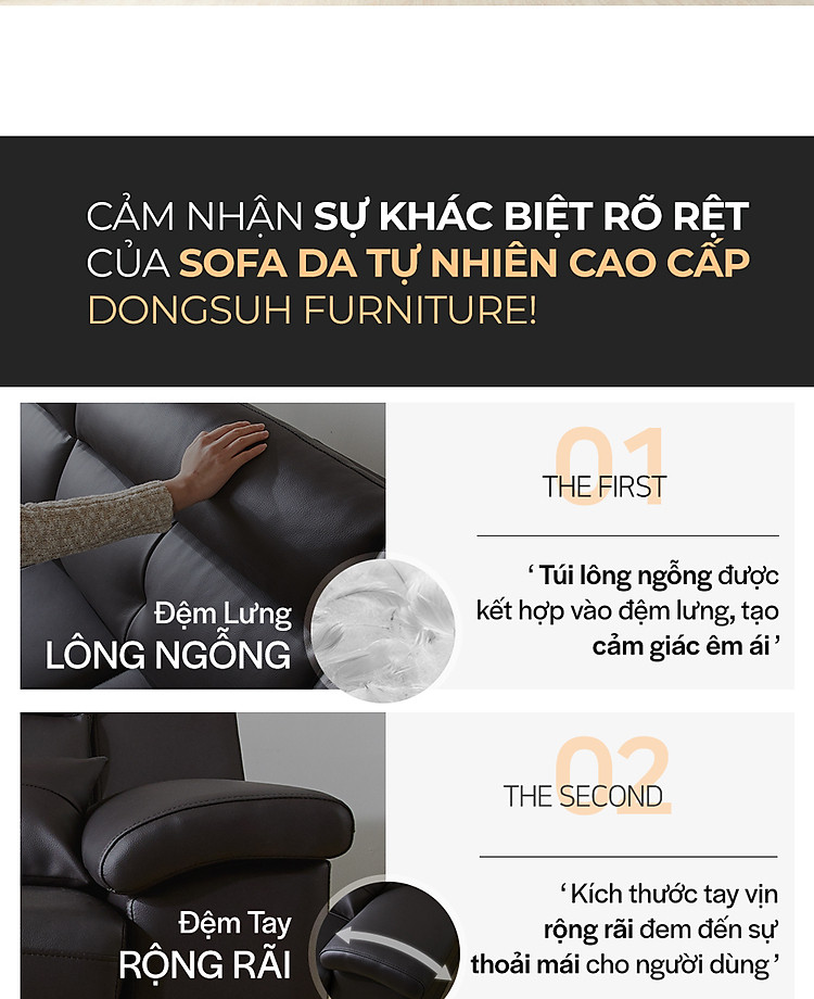 sf315 - ghế sofa da thật 4 chỗ ngồi kèm đôn không tay 10