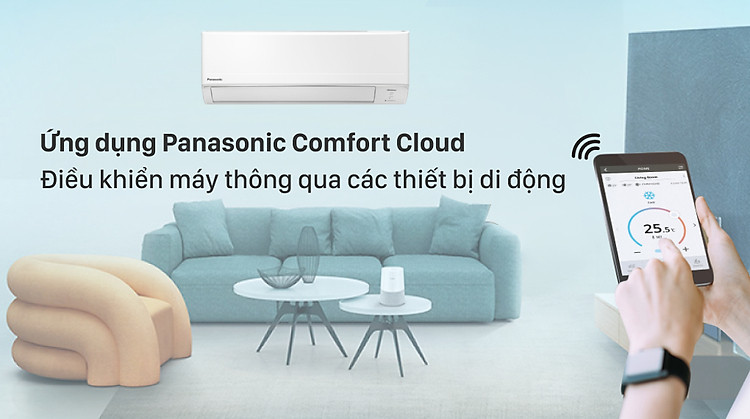 Máy lạnh Panasonic Inverter 1.5 HP CU/CS-WPU12XKH-8M - Điều khiển máy lạnh từ xa qua điện thoại (lắp thêm router Wifi)