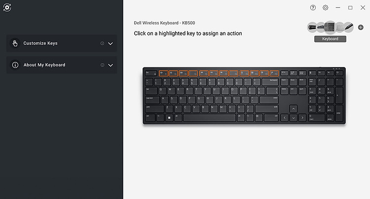 Bàn Phím Không Dây Dell KB500 Wireless 2.4Ghz