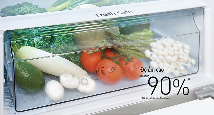 Ngăn rau quả Fresh Safe giúp duy trì độ ẩm của rau, củ, quả