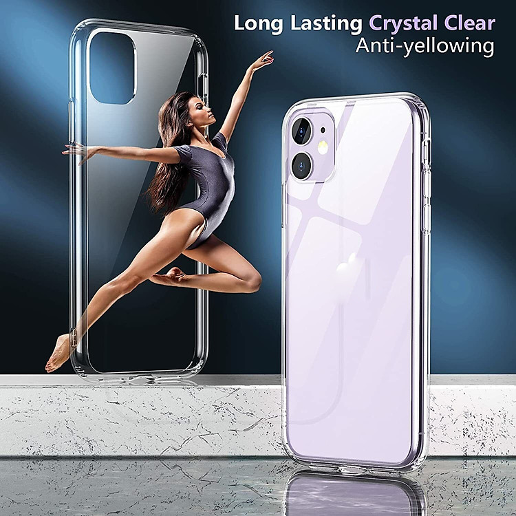 Ốp lưng chống sốc trong suốt cho iPhone 11 hiệu Memumi Glitter siêu mỏng 1.5mm độ trong tuyệt đối, chống trầy xước, chống ố vàng, tản nhiệt tốt