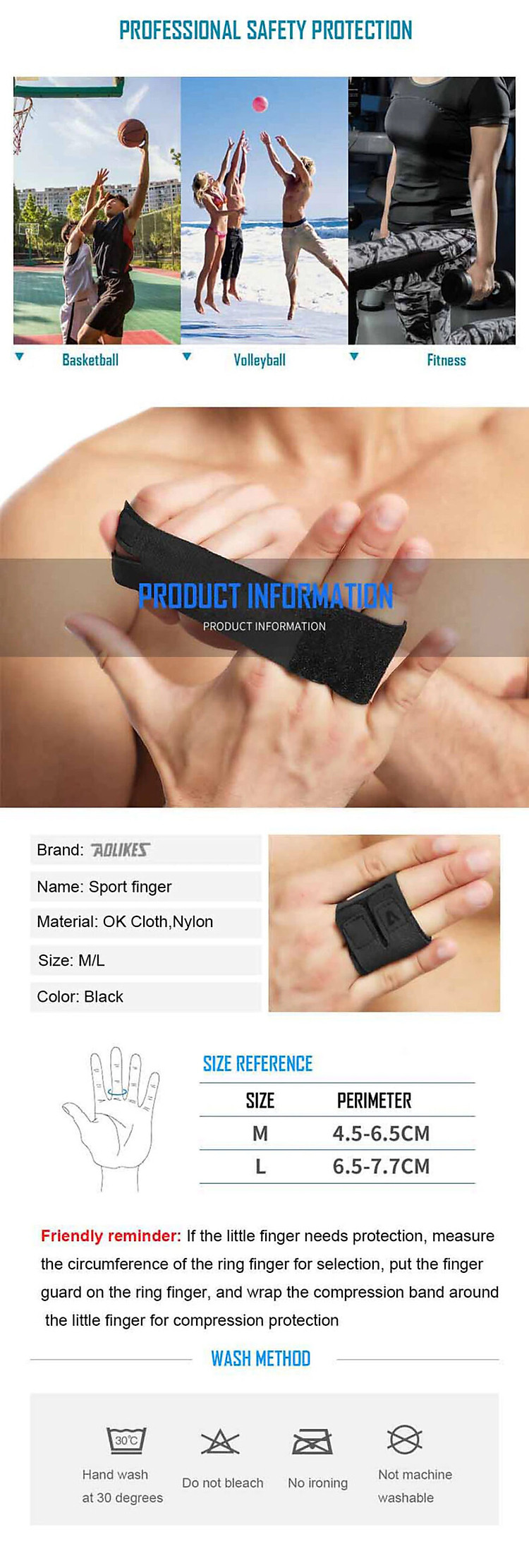 Nẹp cố định ngón tay AOLIKES A-1581 loại bó 2 ngón Sports finger Nẹp cố định ngón tay AOLIKES A-1581 loại bó 2 ngón Sports finger