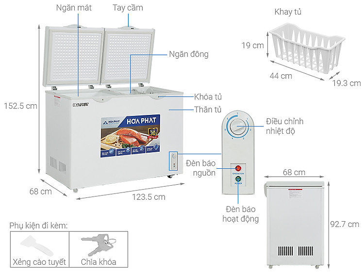 Tủ đông Hòa Phát 271 Lít HPF BD6271