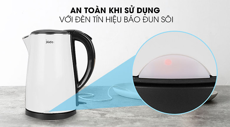 Đèn báo đun sôi - Ấm đun siêu tốc Midea 1.7 lít MK-17DS