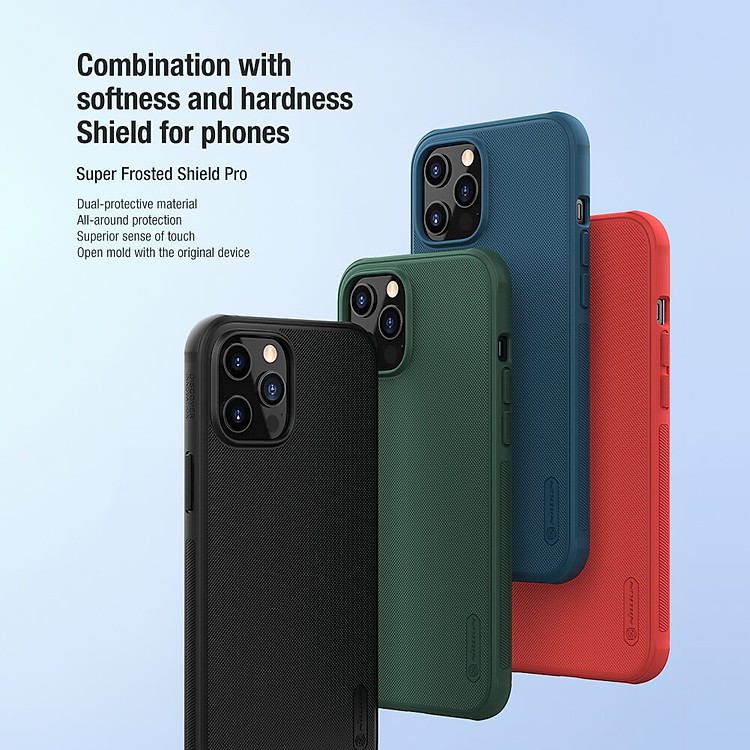 Ốp lưng cho iPhone 13 pro / 13 Pro Max / 14 Pro / 14 Pro Max hiệu Nillkin Frosted Shield Pro chống sống chống vân tay - Hàng nhập khẩu