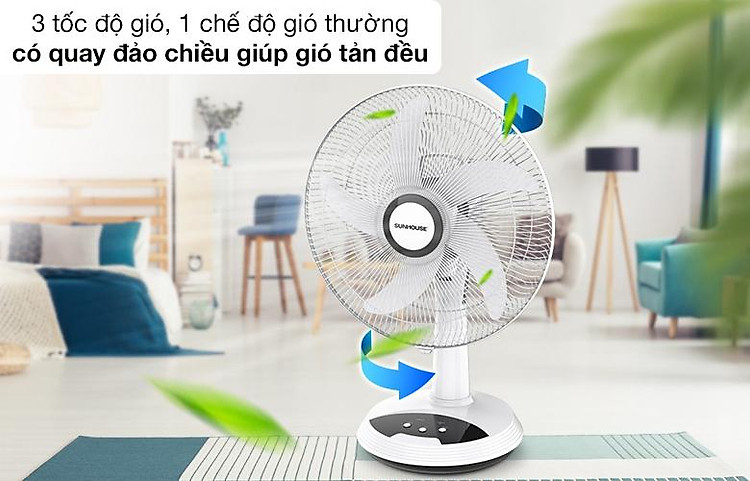 Chế độ - Quạt sạc điện Sunhouse SHD7223