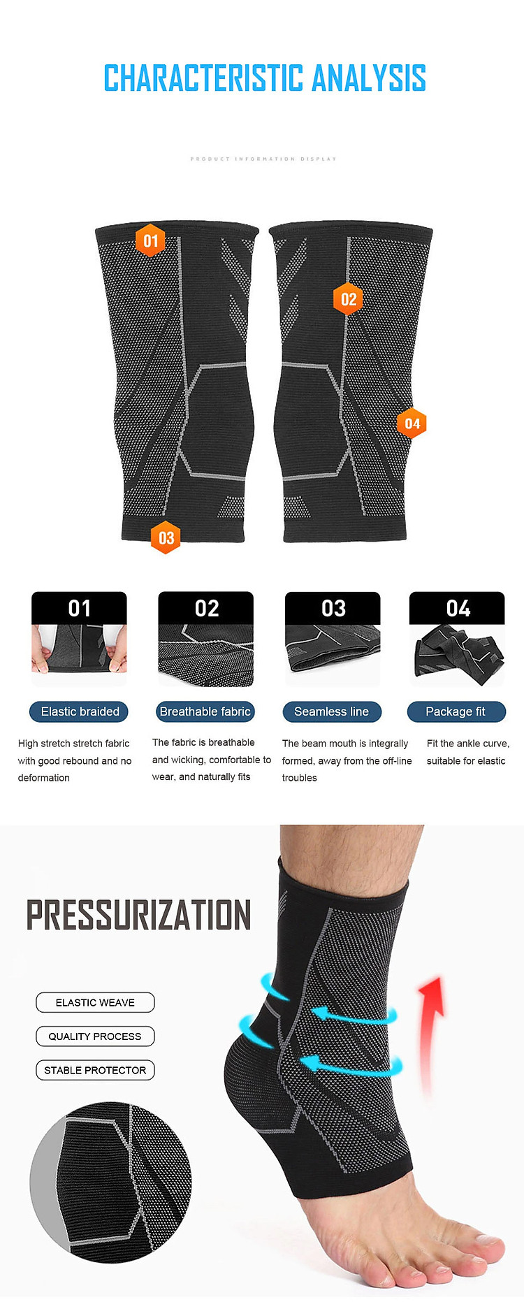 Băng bảo vệ mắt cá chân AOLIKES A-7137