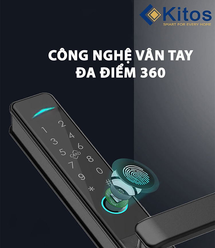 Khóa vân tay cửa nhôm Kitos AL38