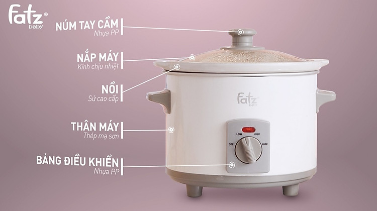 nồi nấu chậm 1.5l-slow ftaz baby - fb9015mh 2