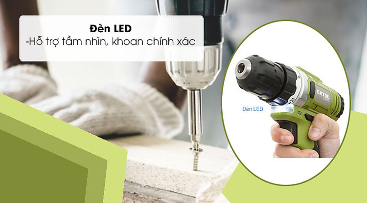 Máy khoan pin Extol 402440 - đèn LED