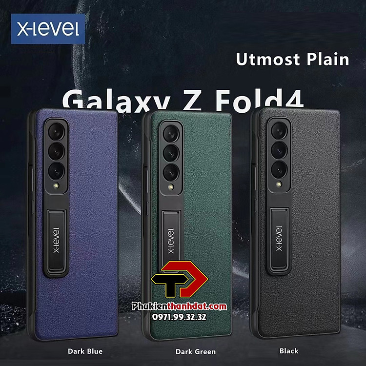 Ốp lưng da SamSung Galaxy Z Fold4 chính hãng X-level có chân chống