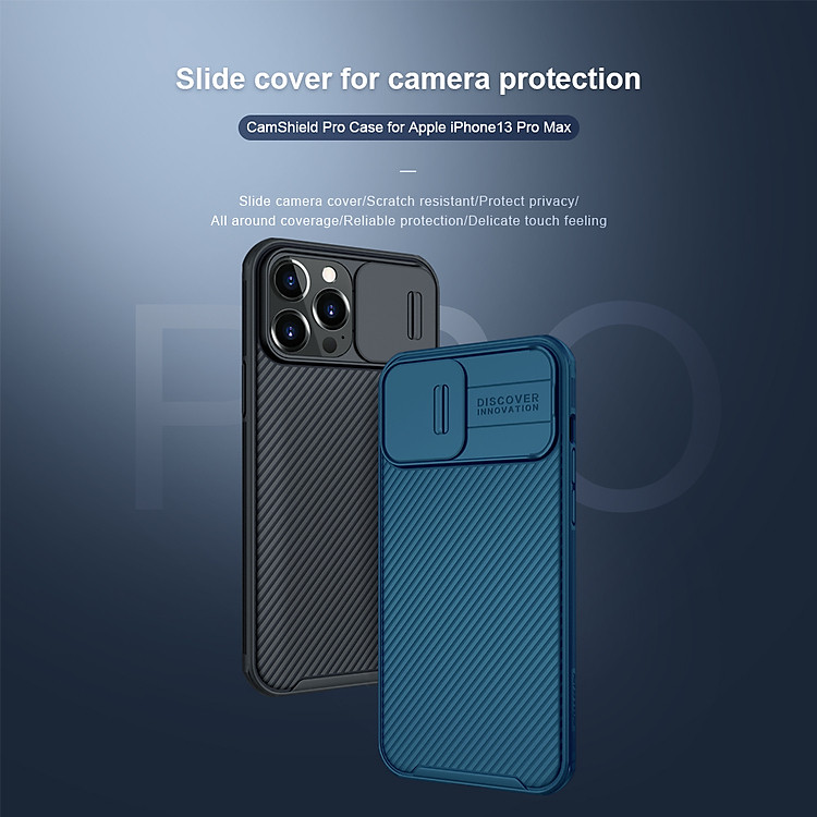 Ốp Nillkin bảo vệ Camera cho iPhone 13 / 13 Pro / 13 Pro Max Nillkin Camshield PRO nắp đậy bảo vệ Camera - Hàng nhập khẩu