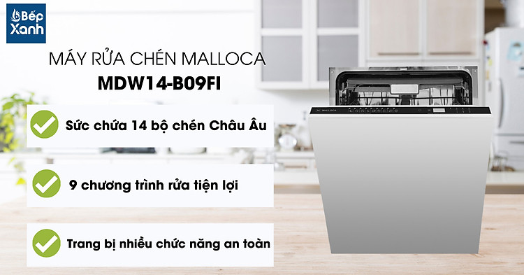 Máy rửa chén Malloca MDW14-B09FI