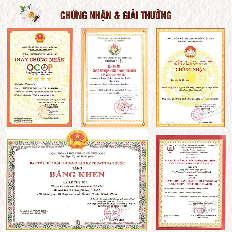 Giải thưởng chứng nhận Tacumin