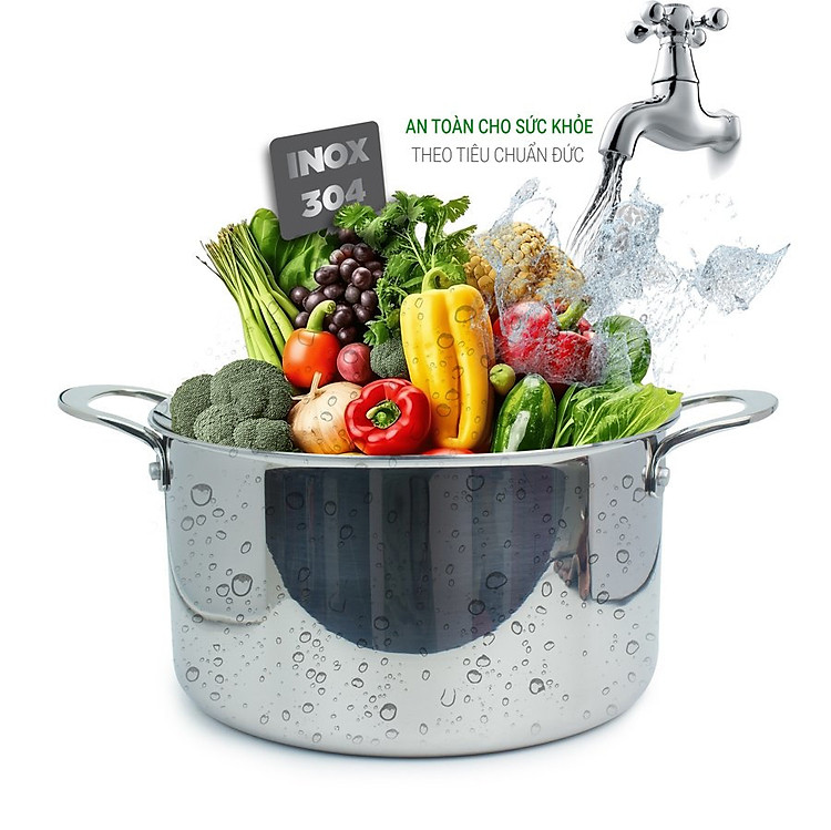 Bộ 3 nồi Inox 3 lớp liền khối Kalpen Kazler KZ1 size 16,20,24cm chuẩn Đức