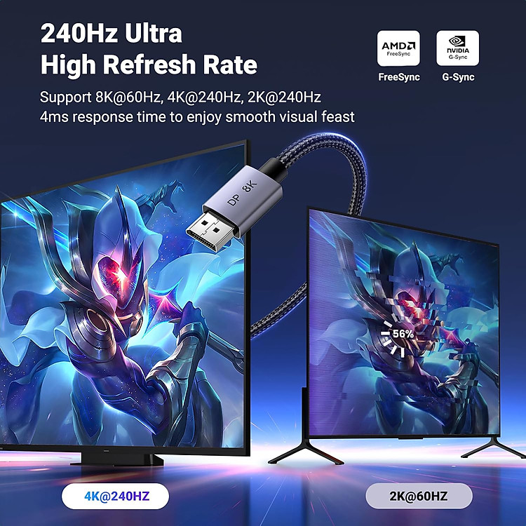 Cáp Displayport 1.4 dài 1m hỗ trợ 8K@60Hz Ugreen 25903 DP120