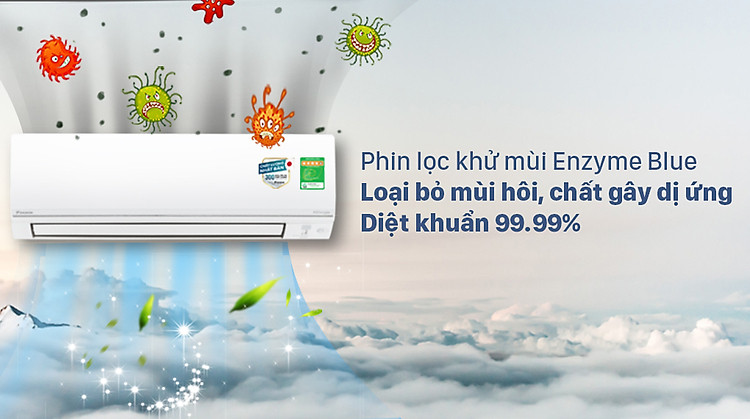 Máy lạnh 2 chiều Daikin Inverter 2 HP FTHF50VVMV - Phin lọc Enzyme Blue